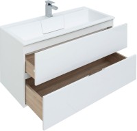Тумба с раковиной Aquanet Алвита 100 белая