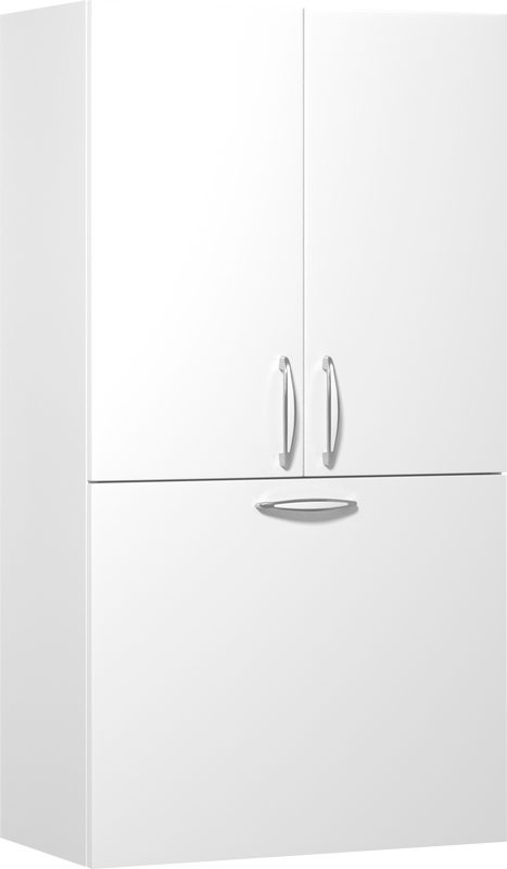 Шкаф Vod-Ok 60 над стиральной машиной, с бельевой корзиной, белый