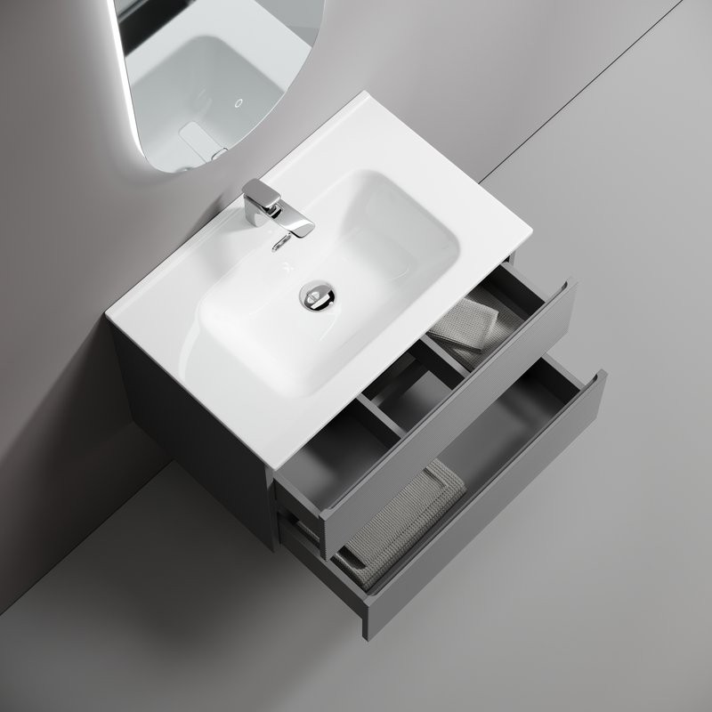 Тумба под раковину Sancos подвесная Folk 2я цв. Grey Soft FL70GS