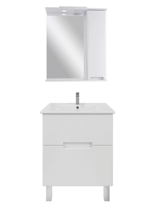 Мебель для ванной комнаты SanStar Ориана 60 напольная, раковина Sanita luxe Quadro 60