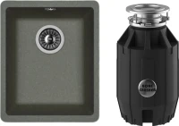 Комплект Мойка Florentina Вега 300 черный + Измельчитель Bone Crusher BC 910-AS