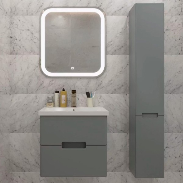 Мебель для ванной комнаты SanStar Noche 50 подвесная, графит софт, раковина Como