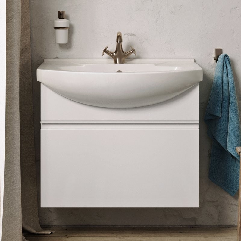 Тумба с раковиной Aqwella Rodos 75 белая