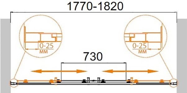 Душевая дверь в нишу Cezares Molveno BF 2 180 C Cr IV