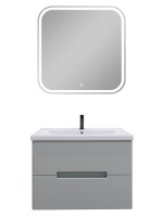 Мебель для ванной комнаты SanStar Ориана 70 подвесная, серая, раковина Santek Миранда 70