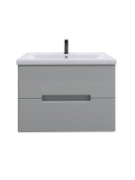 Мебель для ванной комнаты SanStar Ориана 70 подвесная, серая, раковина Santek Миранда 70