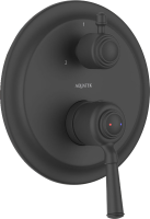 Встраиваемый смеситель для душа и ванны AQUATEK Классик AQ1547MB С ВНУТРЕННЕЙ ЧАСТЬЮ, 3 режима, матовый черный