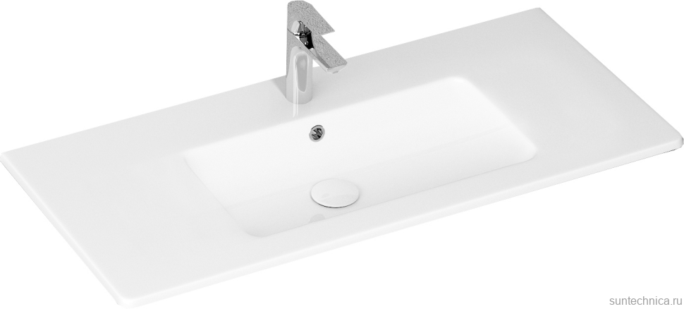 Мебельная раковина Allen Brau Fantasy Flat 102x47, с переливом, белая