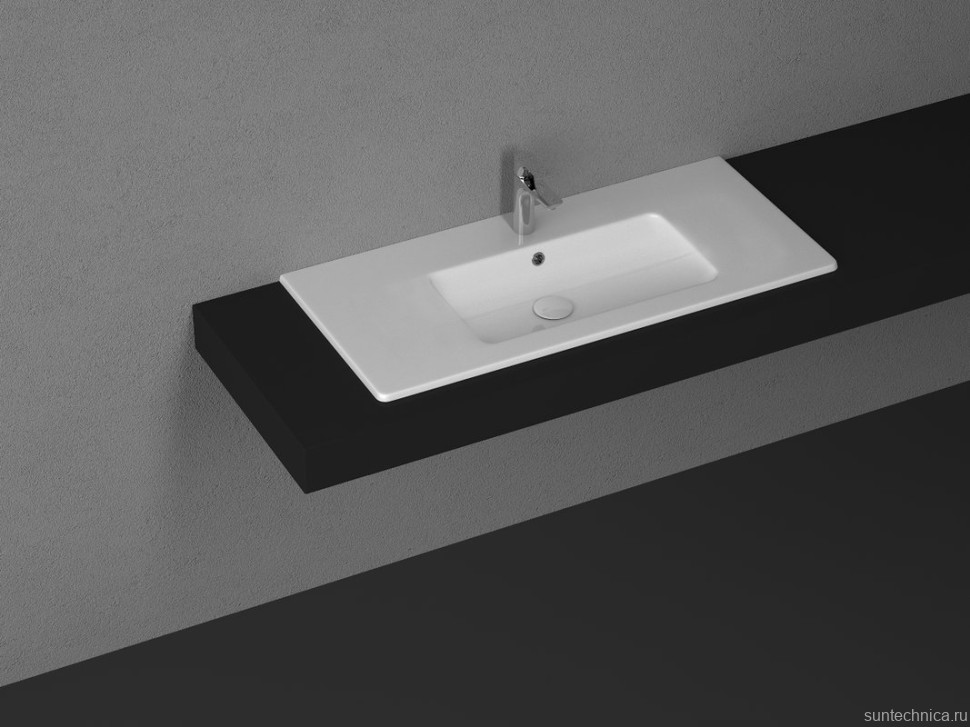 Мебельная раковина Allen Brau Fantasy Flat 102x47, с переливом, белая