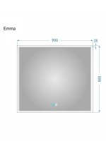 Зеркало Alavann Emma 90x80 с подсветкой, с антизапотеванием