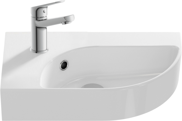 Комплект Раковина маленькая Cersanit CAMEO 45 левый + Смеситель Flavis 63034 хром