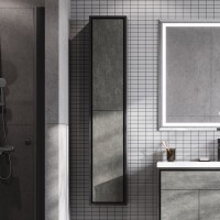 Шкаф-пенал для ванной AQUATON Уэльс Уэльс универсальный, графит