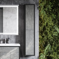 Шкаф-пенал для ванной AQUATON Уэльс Уэльс универсальный, графит