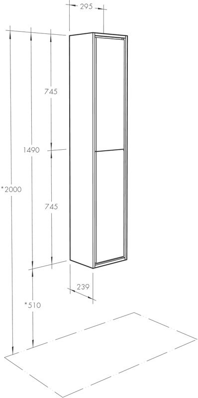 Шкаф-пенал для ванной AQUATON Уэльс Уэльс универсальный, графит