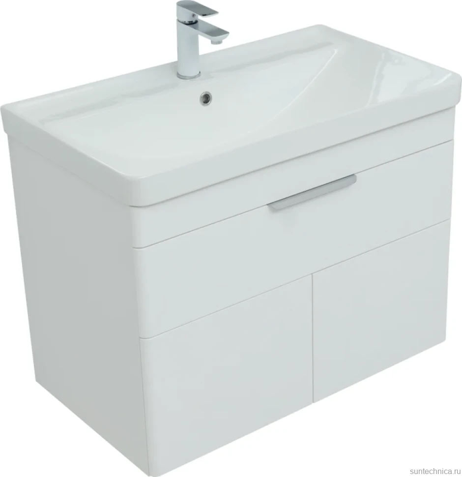 Тумба под раковину Aquanet Ирис new 80 подвесная, 1 ящик, 2 дверцы