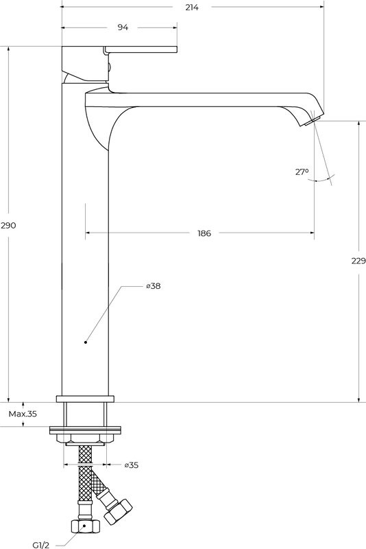 Смеситель BelBagno Aurora LMC-CRM-W0 хром
