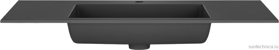 Мебель для ванной комнаты Vincea Chiara 2D 100, 2 ящика, камень, с черной раковиной