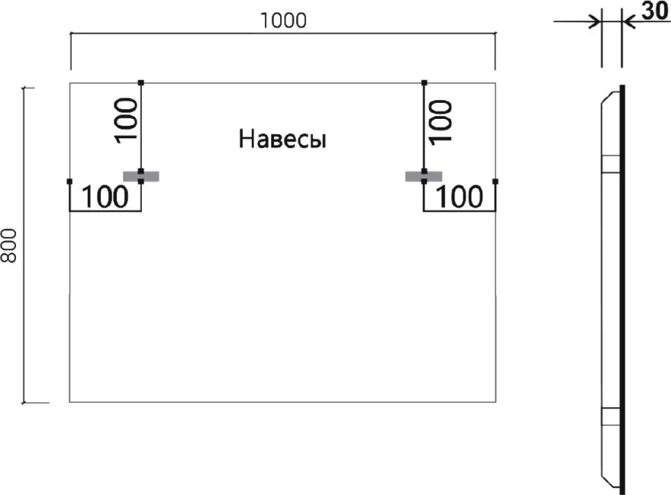 Мебель для ванной комнаты Vincea Chiara 2D 100, 2 ящика, камень, с черной раковиной