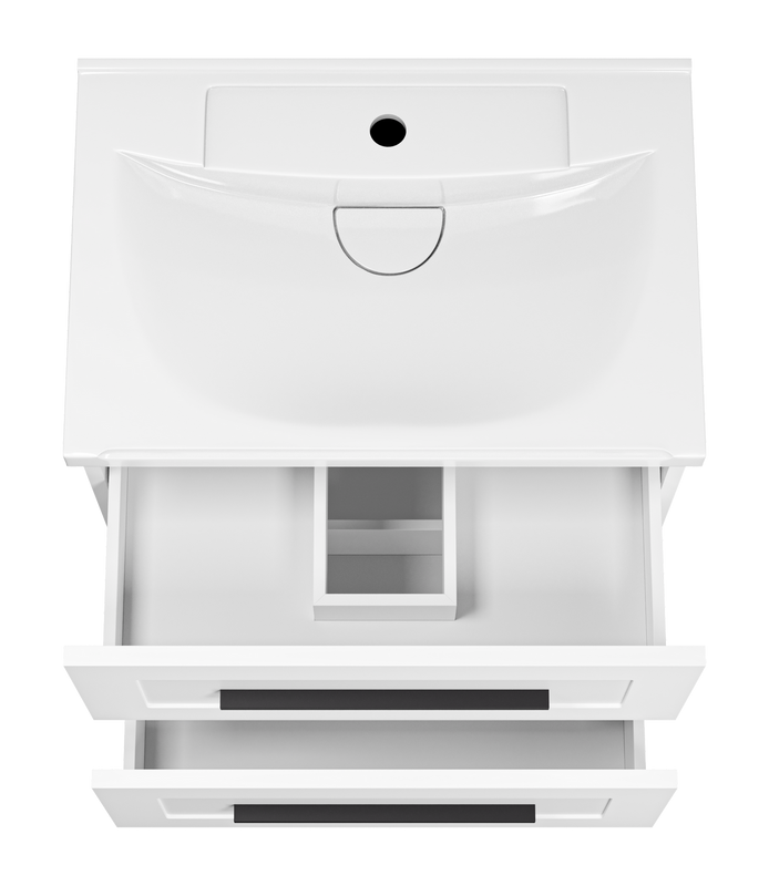 Тумба с раковиной Misty Модерн 60 подвесная, матовая белая