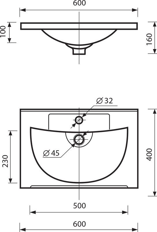 Тумба с раковиной Misty Модерн 60 подвесная, матовая белая