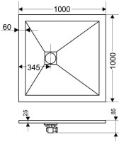 Поддон для душа RGW Stone Tray ST-0100W 100х100 с сифоном