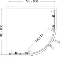 Душевой уголок AQUAme AQM3801F-8 80х80, профиль хром