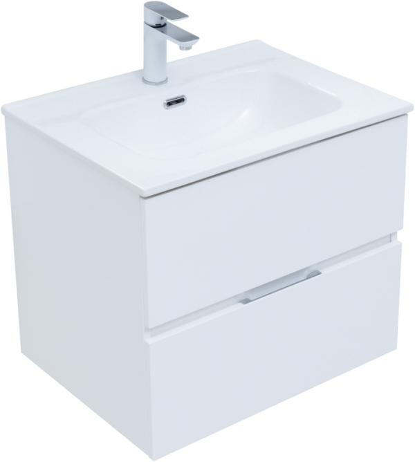 Тумба под раковину Aquanet Алвита 60 подвесная, белая матовая