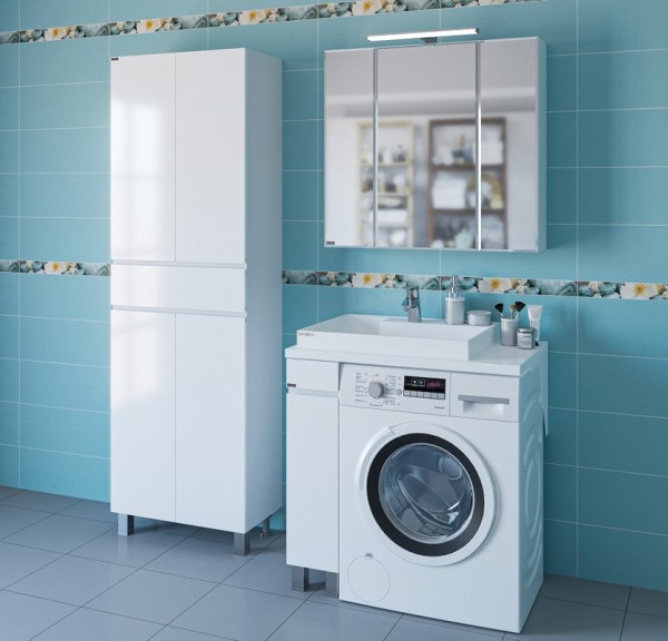 Мебель для ванной комнаты СаНта Марс 19 L напольная, 1 дверца, белая