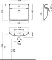 Мебельная раковина Hatria Canalgrande Y1EJ01 60 см