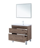 Тумба под раковину Aquanet Нота New 90 напольная, дуб веллингтон табак