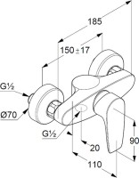 Душевой комплект Смеситель для душа Kludi Pure&Solid 348410575 + Стойка Freshline 6709005-00