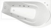 Акриловая ванна Bas Капри R 170x95 см, угловая, правая, пристенная, с гидромассажем, белая, асимметричная, с каркасом