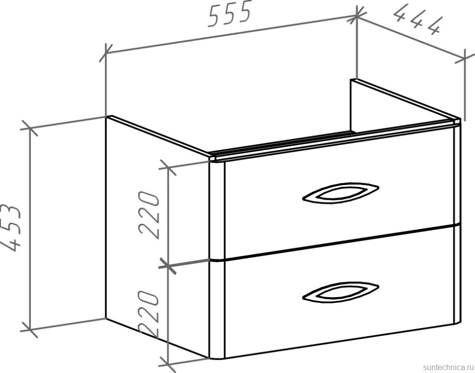 Мебель для ванной комнаты Bellezza Джела 60 подвесная, 2 ящика