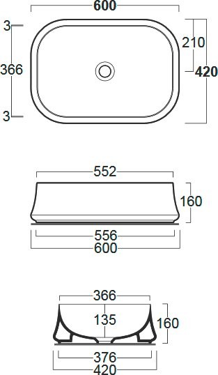 Накладная раковина Simas Sharp SH 08 60x42 см