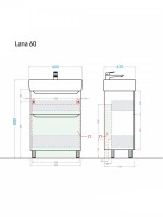 Мебель для ванной комнаты Alavann Lana 60 напольная, раковина Dreja Q 60, белая