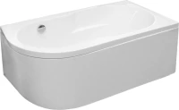 Акриловая ванна Royal Bath Azur RB 614202 R 160x80 см, угловая, правая, пристенная, белая, асимметричная, с каркасом
