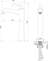Смеситель для раковины Wonzon & Woghand WW-88239008-CR хром