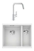 Комплект Мойка Blanco Subline 340/160-U белая, левая + Смеситель Grohe Eurosmart