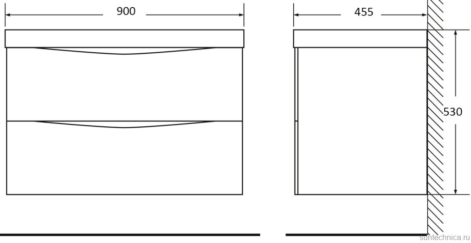 Тумба под раковину BelBagno Acqua 90 подвесная, rovere rustico