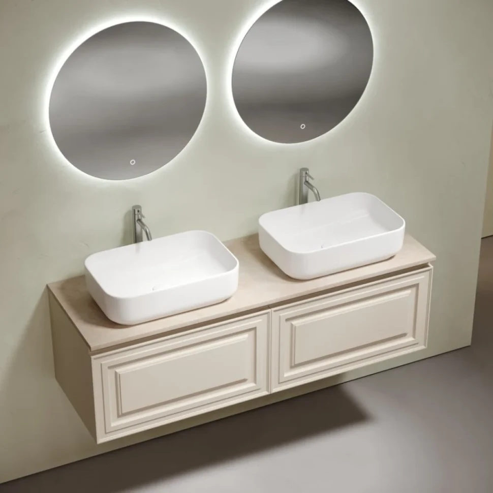 Мебель для ванной комнаты Sancos Very 160 beige soft, столешница бежевая TT160A2X, раковина CN5043
