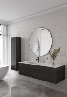 Тумба под раковину без столешницы Armadi Art Quatro 2 140 oak anthracite, профиль anthracite