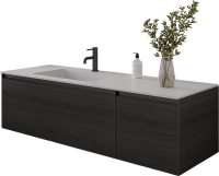 Тумба под раковину без столешницы Armadi Art Quatro 2 140 oak anthracite, профиль anthracite