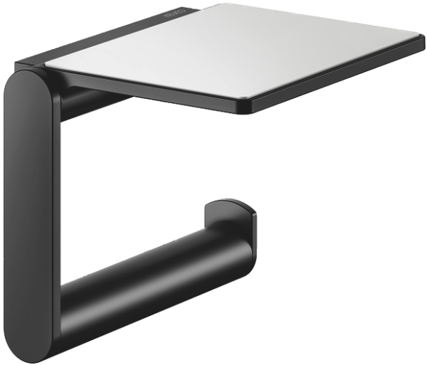 Держатель для туалетной бумаги Keuco Plan 14973370000 с полкой для телефона, черный