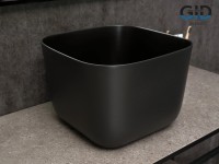 Накладная раковина GID Creativo N9301bg 38 черный графит, квадратная, фаянс
