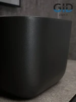 Накладная раковина GID Creativo N9301bg 38 черный графит, квадратная, фаянс