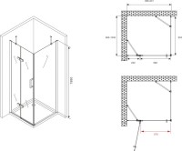 Душевой уголок Abber Zart AG08090-S101 90х100, профиль хром, стекло прозрачное