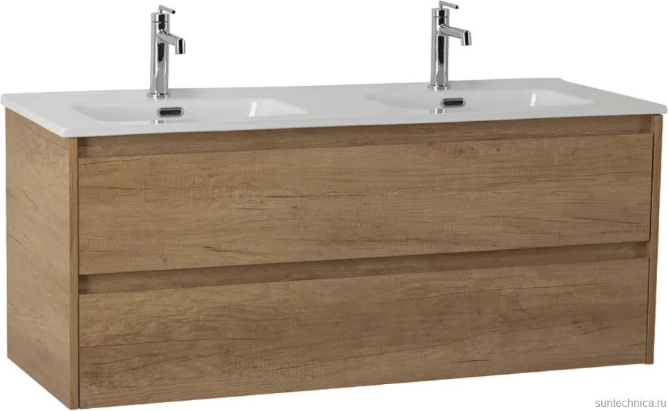 Тумба с раковиной BelBagno Kraft 120 2 ящика, для двоих, rovere nebrasca nature