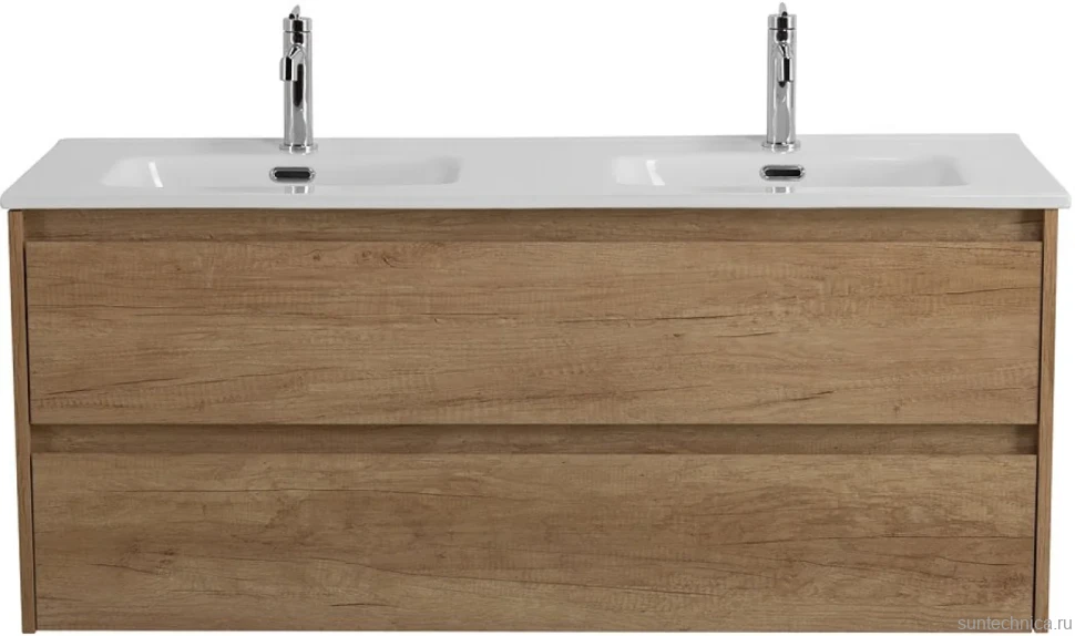 Тумба с раковиной BelBagno Kraft 120 2 ящика, для двоих, rovere nebrasca nature