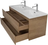 Тумба с раковиной BelBagno Kraft 120 2 ящика, для двоих, rovere nebrasca nature