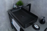 Накладная раковина GID Geometrico Bm9396 60 матовая черная, прямоугольная, фаянс